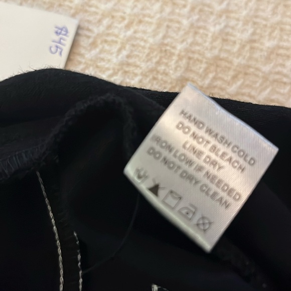 SOHN Boutique Black high waist, wide leg vintage Painters Pants -white stitching - Picture 12 of 12